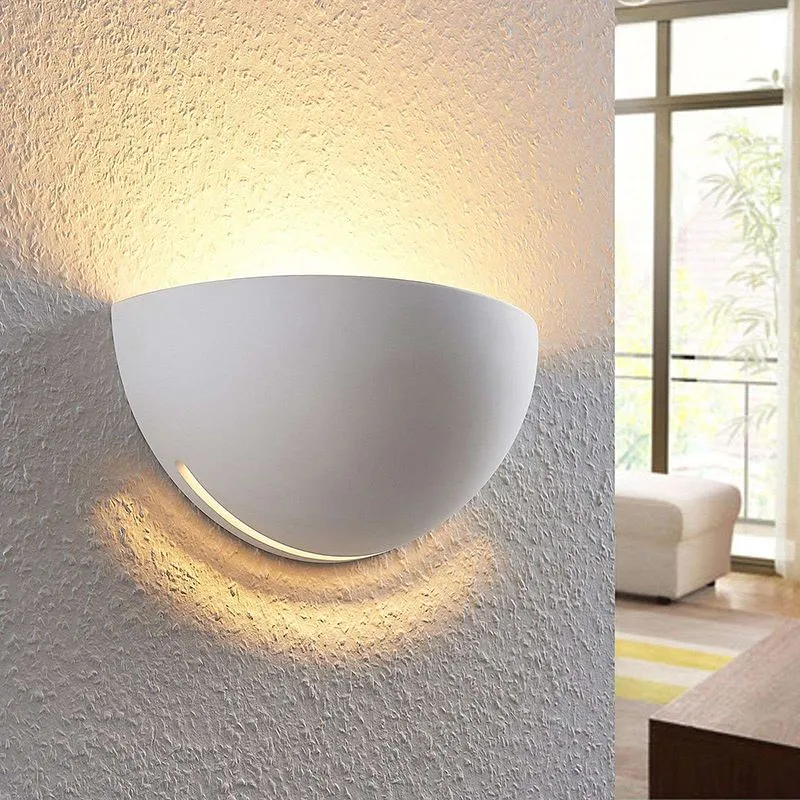 Applique moderne en plâtre blanc avec LED - Jaron
