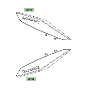 Autocollant "Kawasaki" écope de radiateur centrale Z1000 (2010-2013) | Moto Shop 35