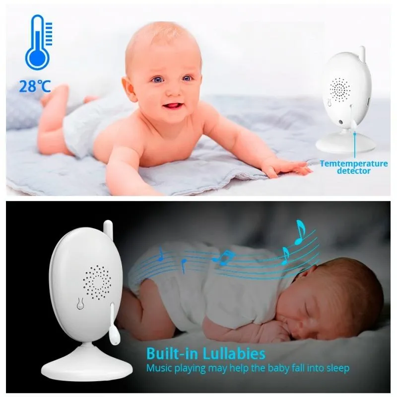 Babyphone Camera Vision Nocturne Écran 2 Pouces Température