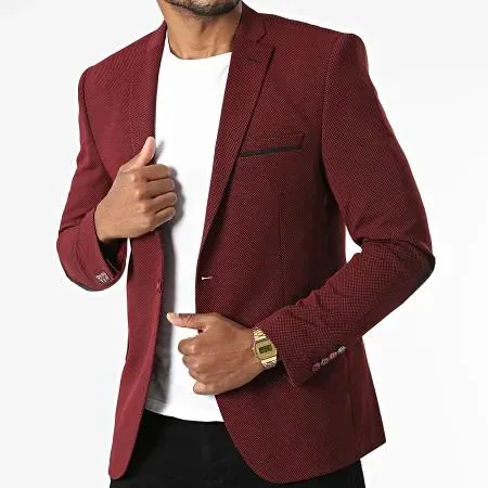 Blazer Bordeaux coudière noir