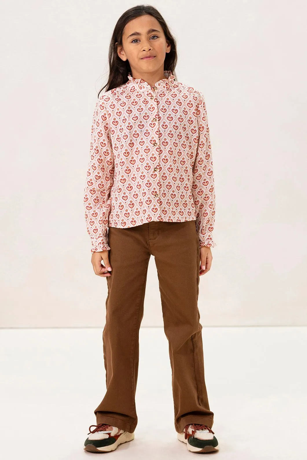 Blouse avec imprimé cœurs - rose clair