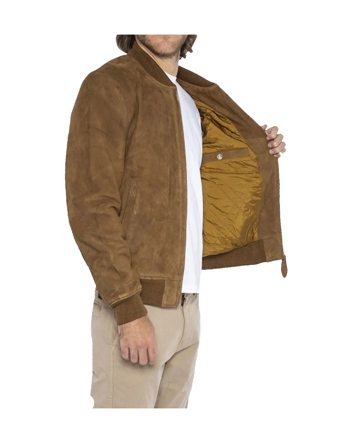 Blouson bombers Schott en cuir ref_50365 Rust