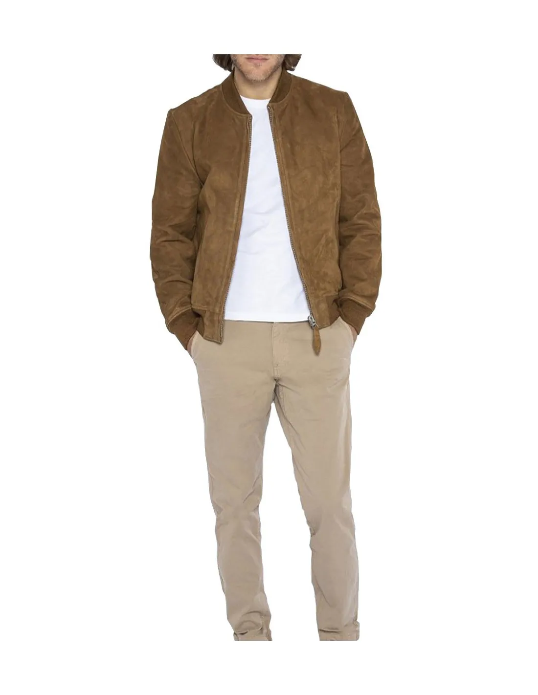 Blouson bombers Schott en cuir ref_50365 Rust