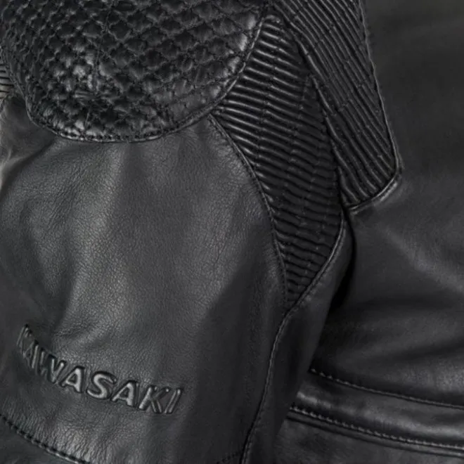 Blouson cuir Kawasaki RS Noir | Moto Shop 35