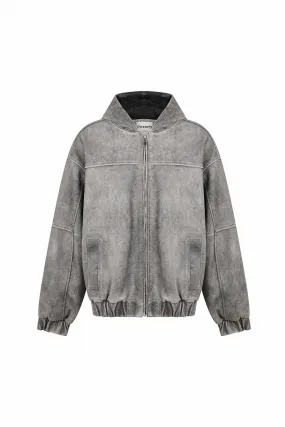 BLOUSON CUIR PATINE OVERSIZE - BRADFORD