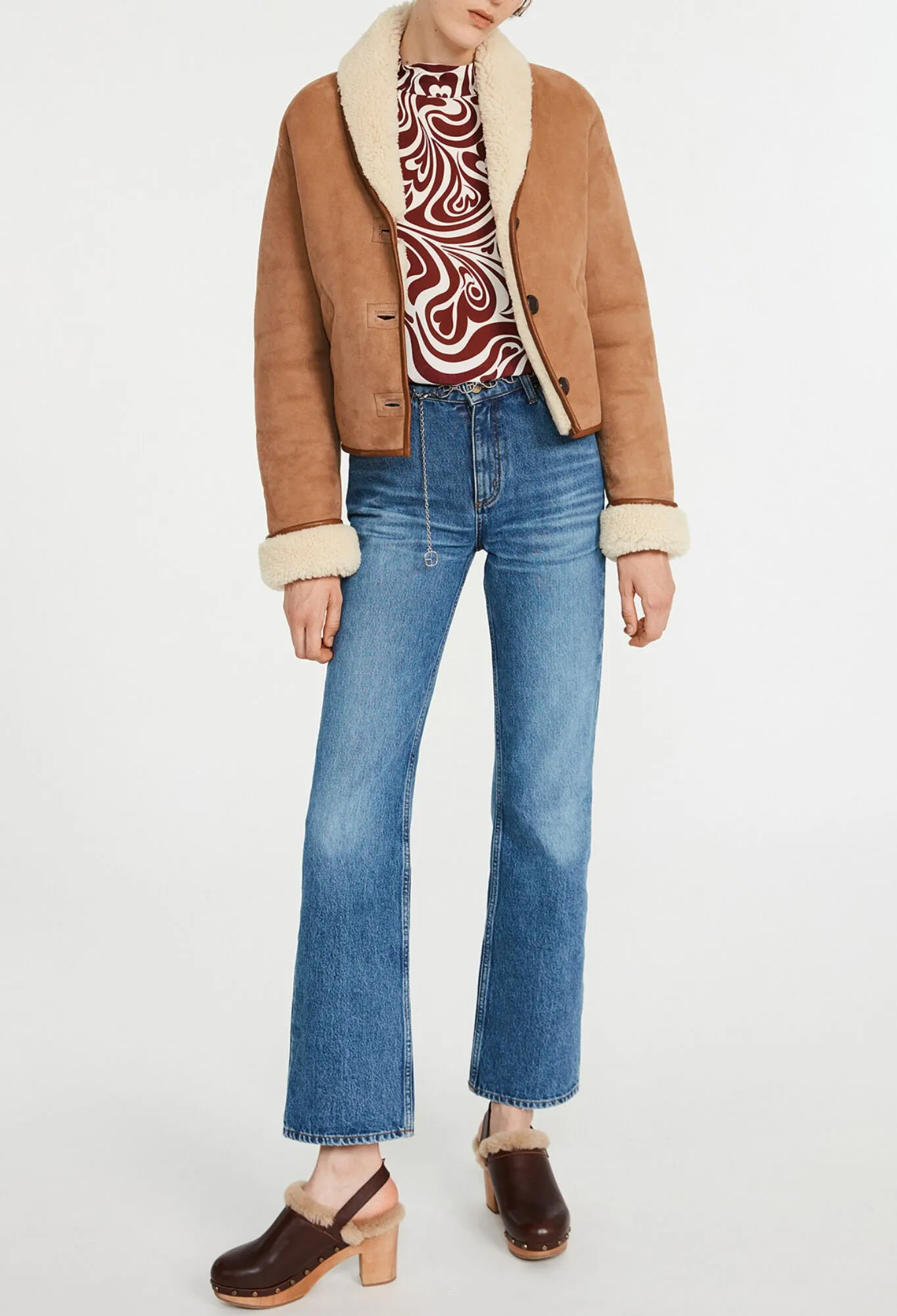 Blouson daim peau lainée | Claudie FR
