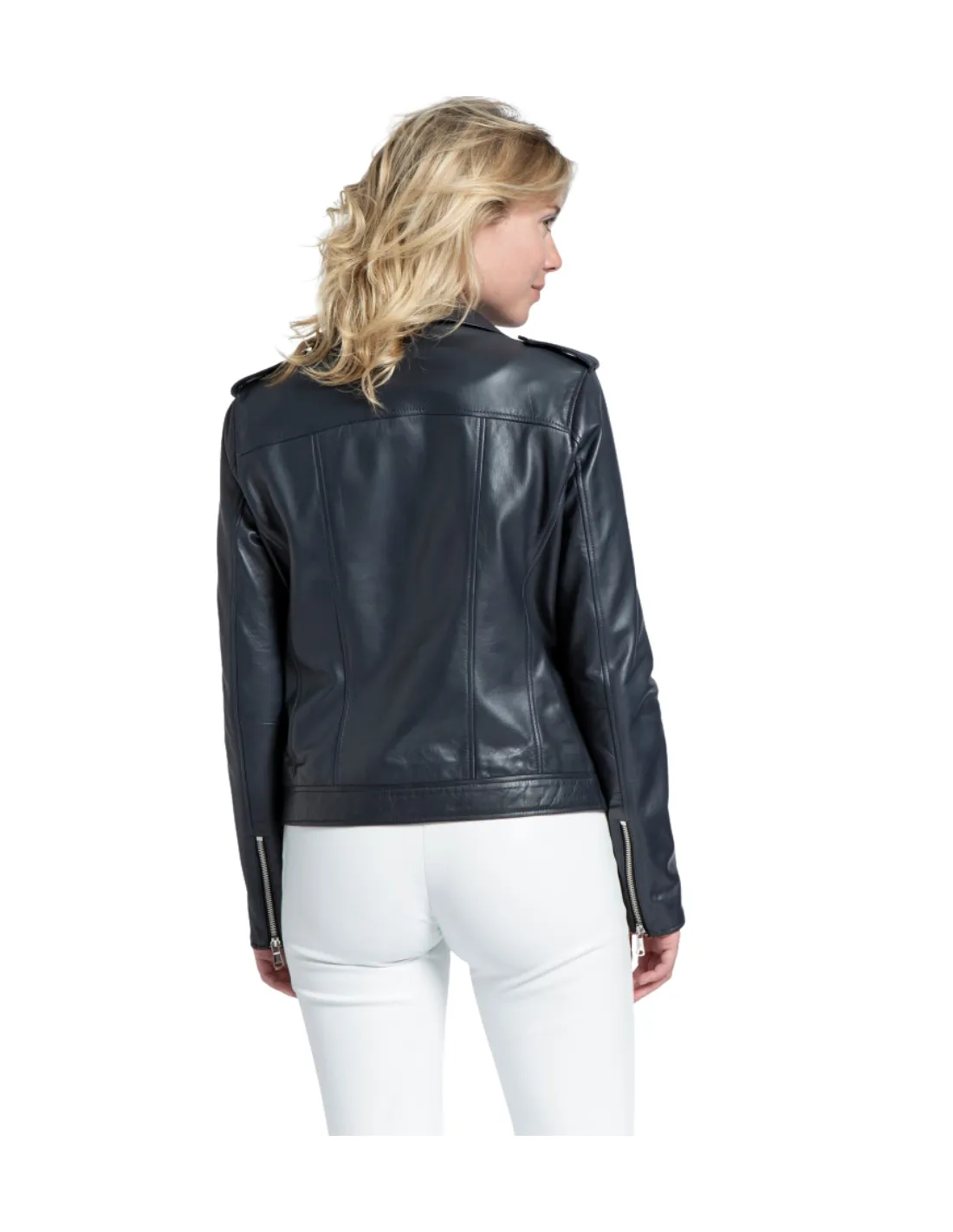 Blouson en cuir Cleophette Giorgio et Mario ref 57620 Noir