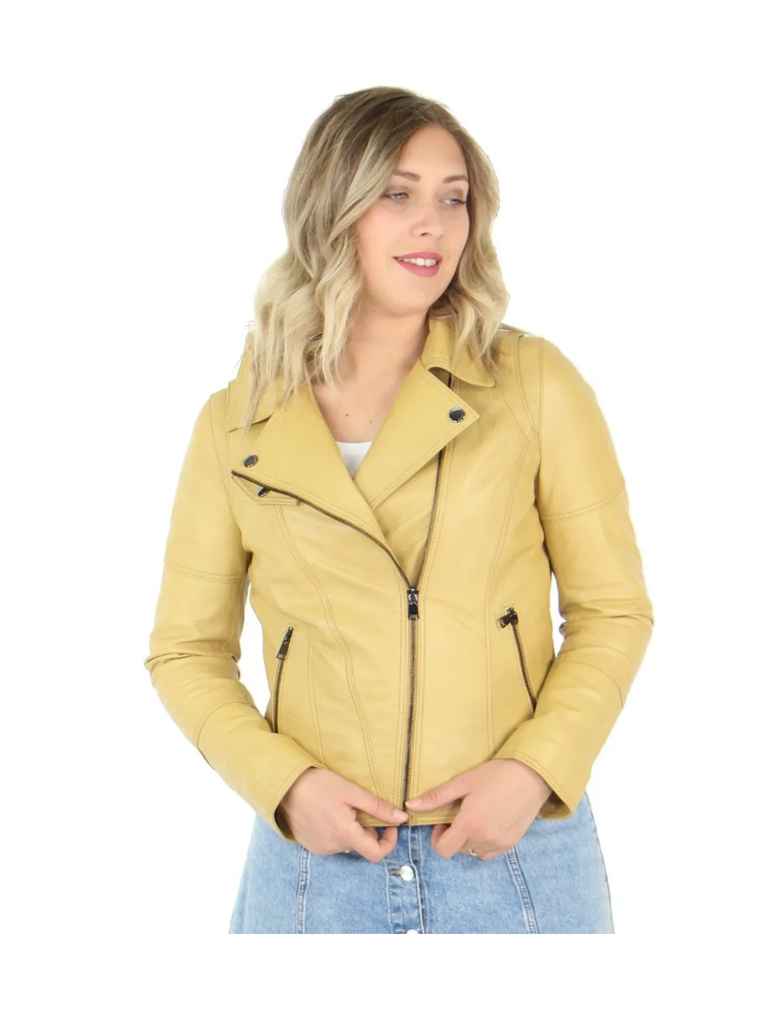 Blouson en cuir Giorgio Cuirs ref 40744 Jaune