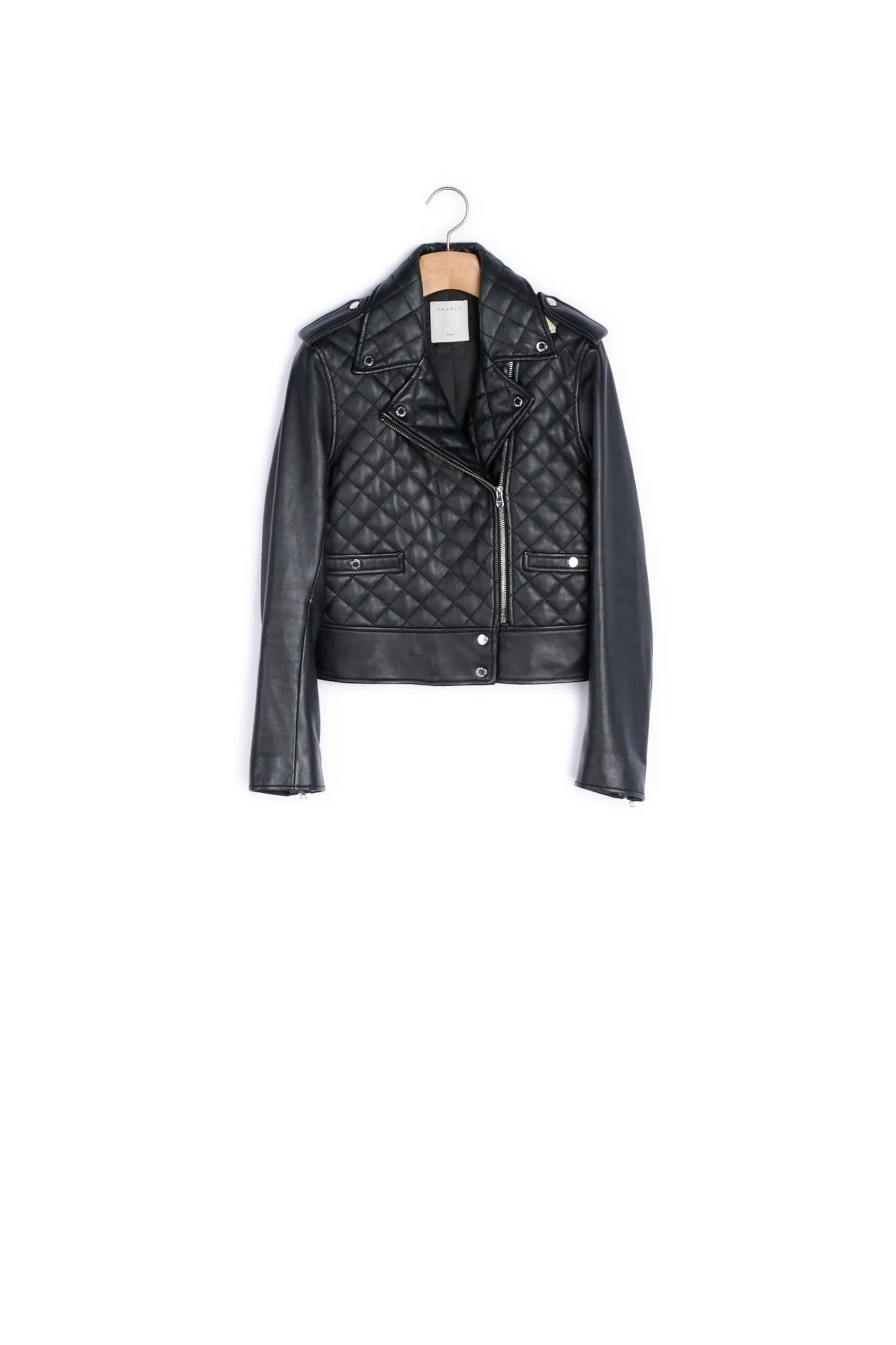 Blouson en cuir matellassé