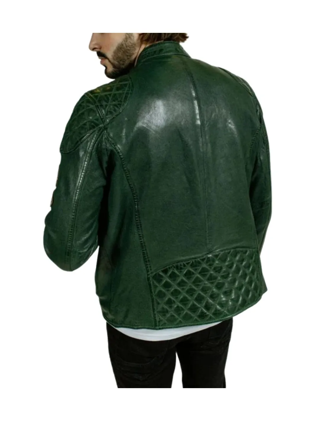 Blouson en cuir Nitro Barcelona Redskins ref 51965 Vert