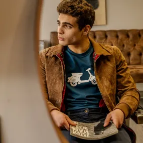 Blouson en daim tabac