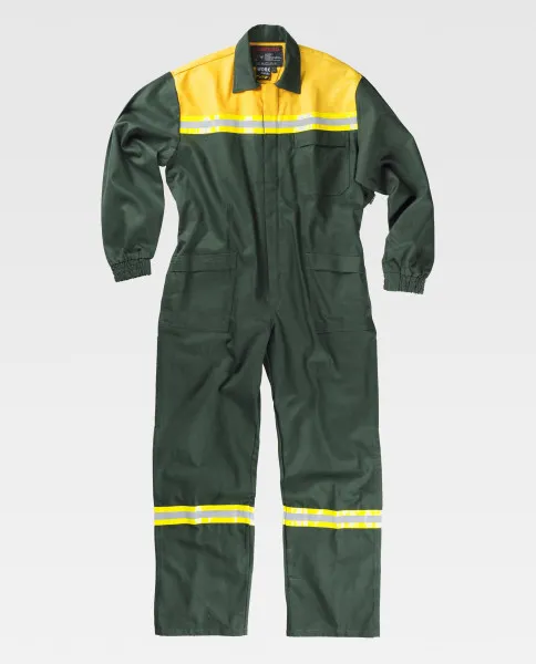 Blouson Ignifugé en Coton avec Bandes Réfléchissantes-Fluorescentes | Personnalisable et Sécurisé