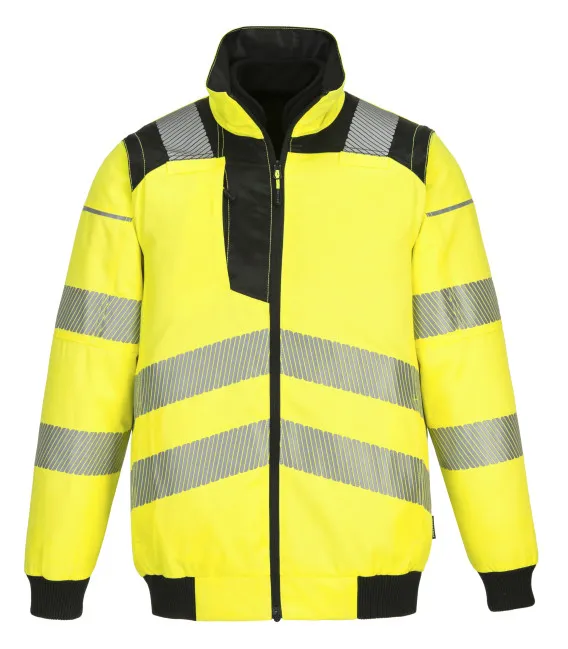 Blouson pw3 haute visibilité 3-en-1 de travail Jaune/Noir Portwest