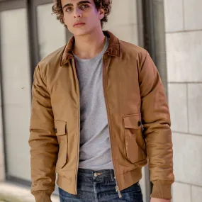 Blouson worker en canvas camel