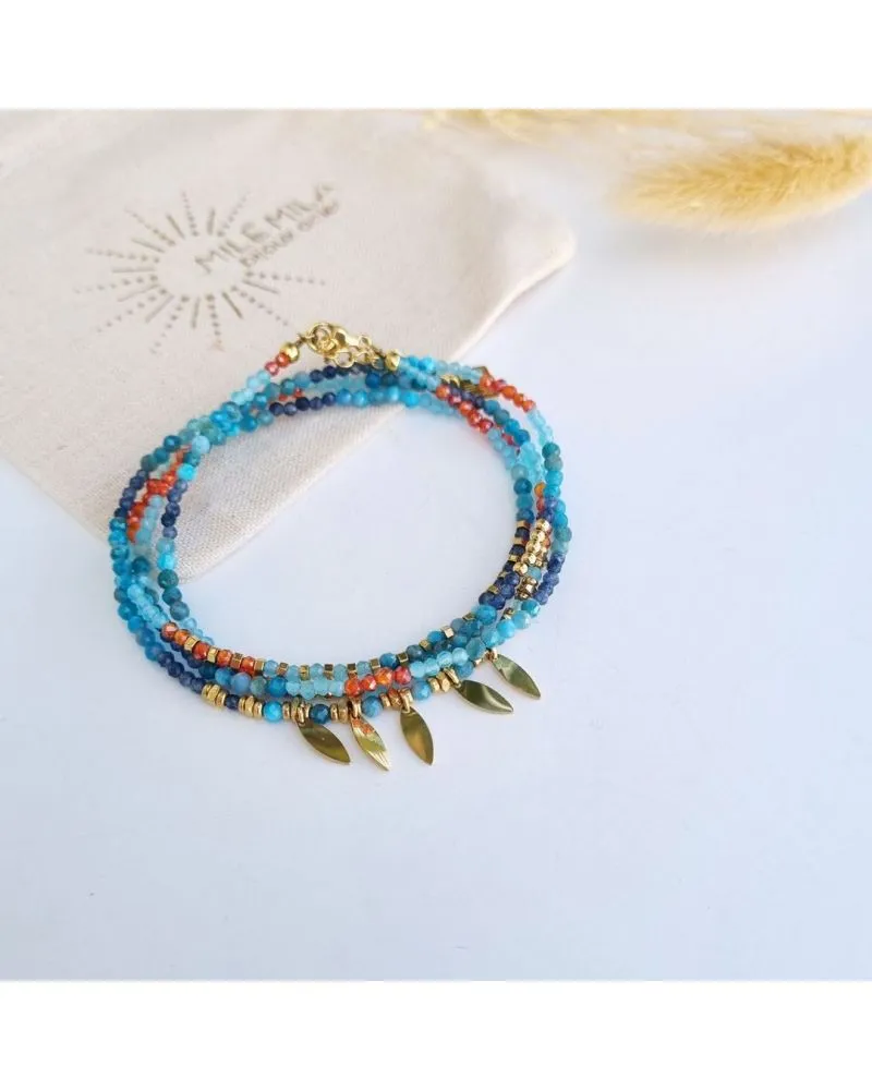 Bracelet Multitours tie & dye bleu | MILË MILA | Zosha Collection