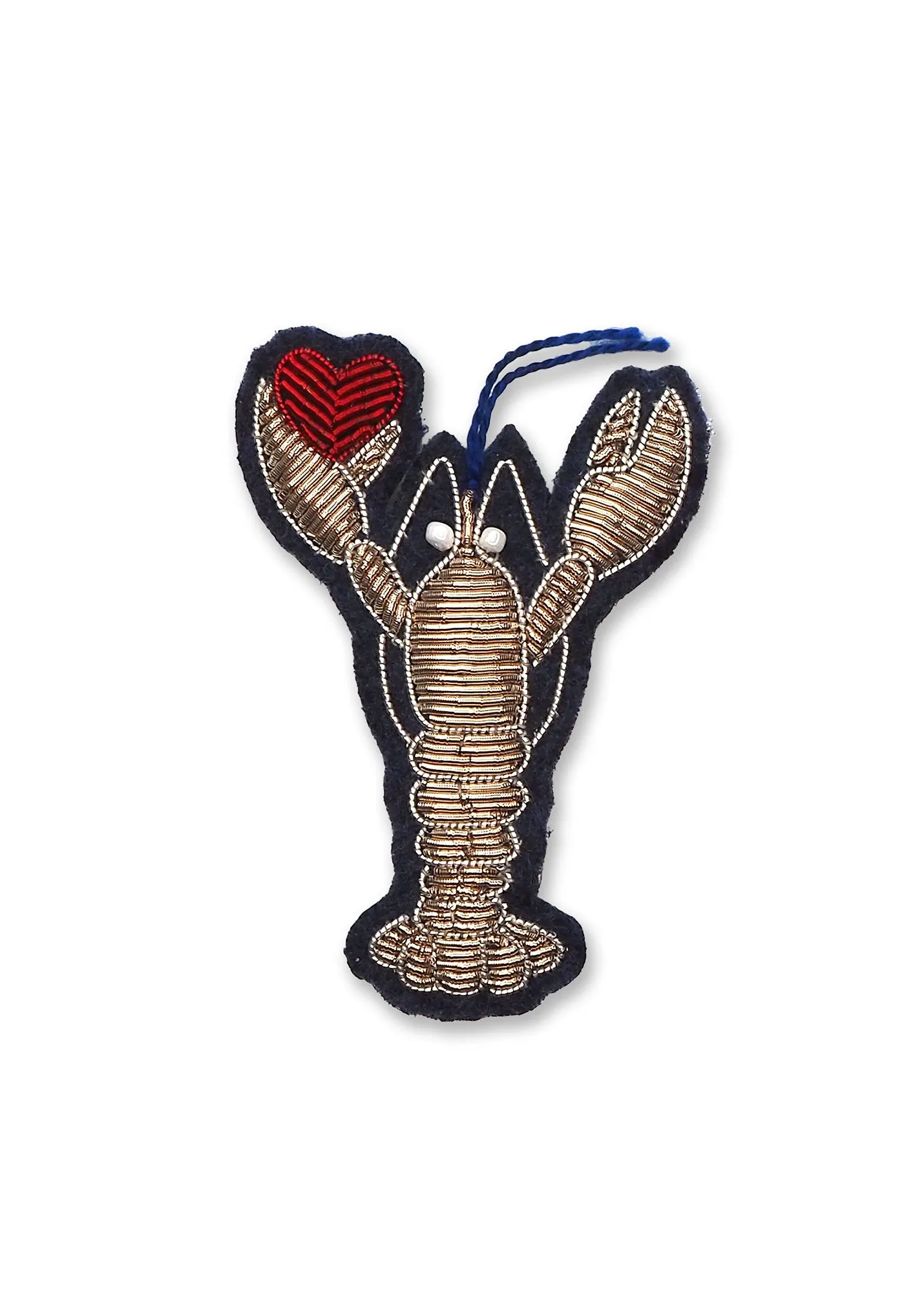 Broche brodée Homard coeur - SAINT JAMES x Macon & Lesquoy (OR)