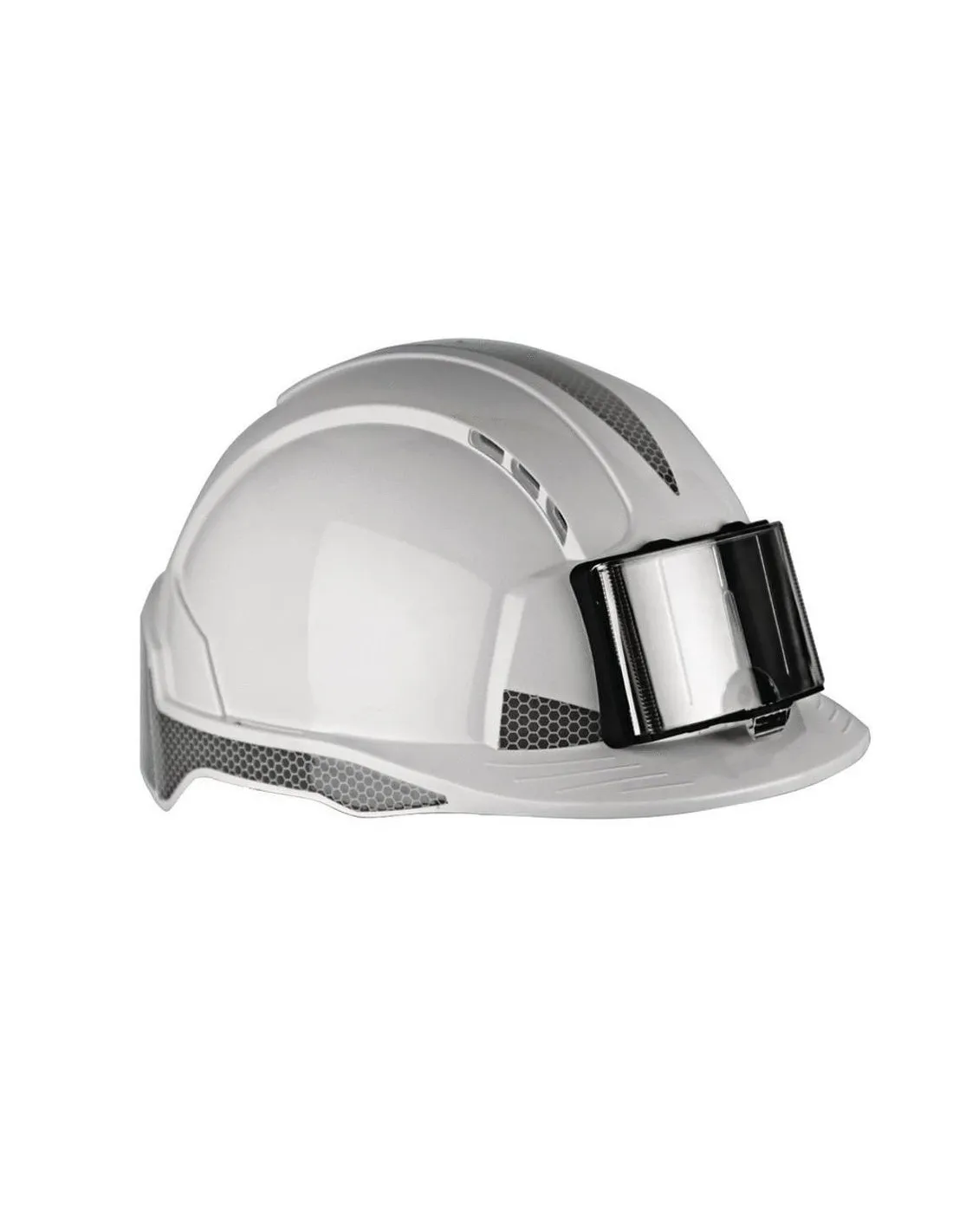Casque de chantier EVOLITE blanc avec porte badge JOHNSTONEFETY INTERNATIONAL AJB170-D00-100
