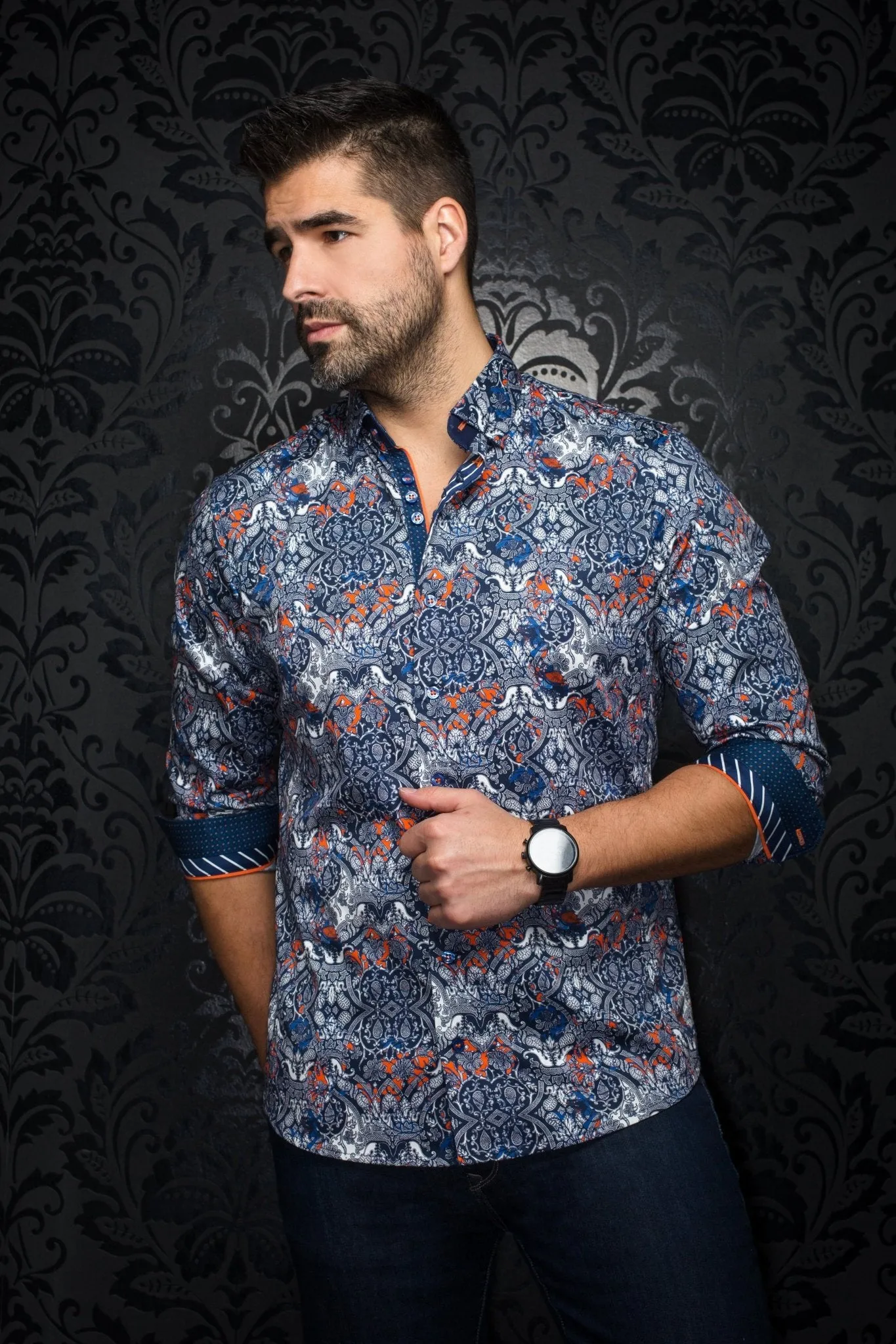 CHEMISE | MURATO, Navy Orange