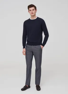 Chinos Homme | Solid colour slim-fit chino trousers Bleu / Gris | OVS