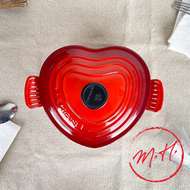 Cocotte coeur rouge en fonte Maison Empereur