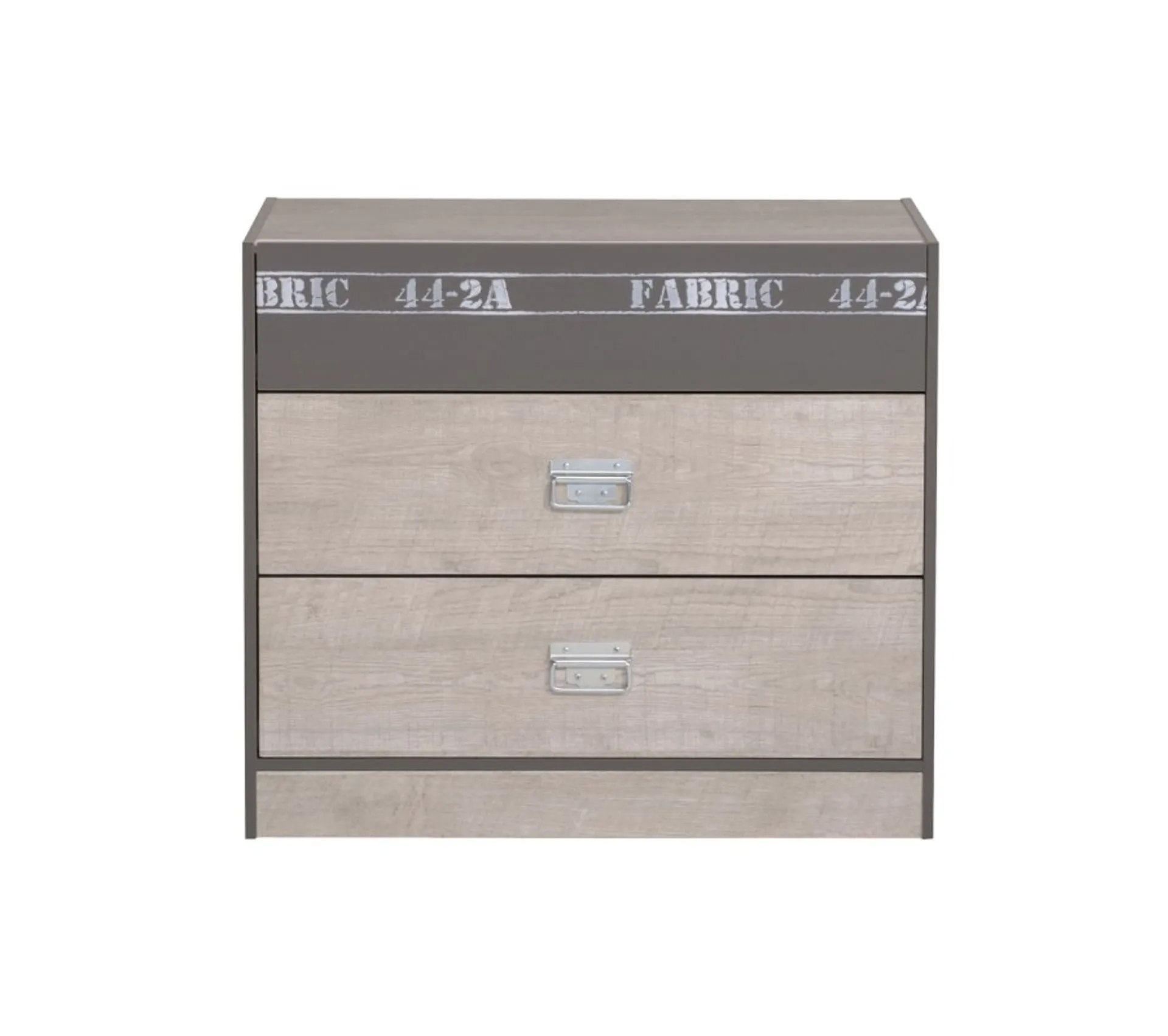 Commode 3 Tiroirs "ruben" 87cm Naturel et Gris