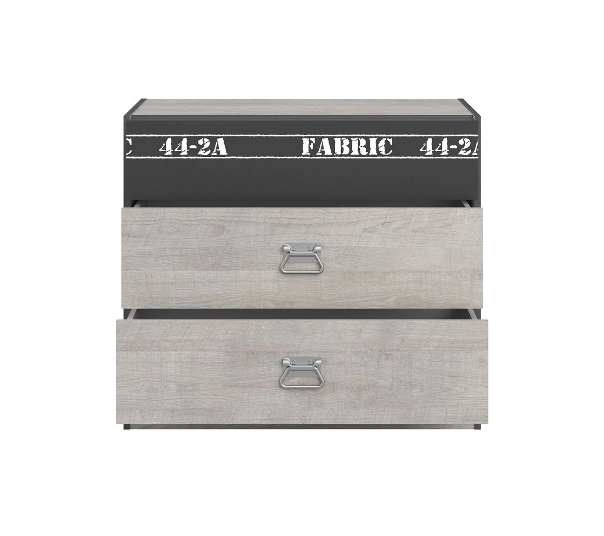 Commode 3 Tiroirs "ruben" 87cm Naturel et Gris