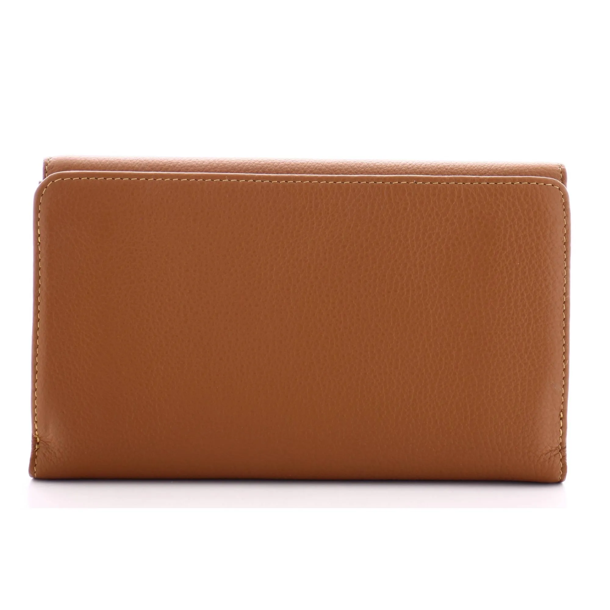 Compagnon à rabat Mocca cuir grainé pour femme M123-268