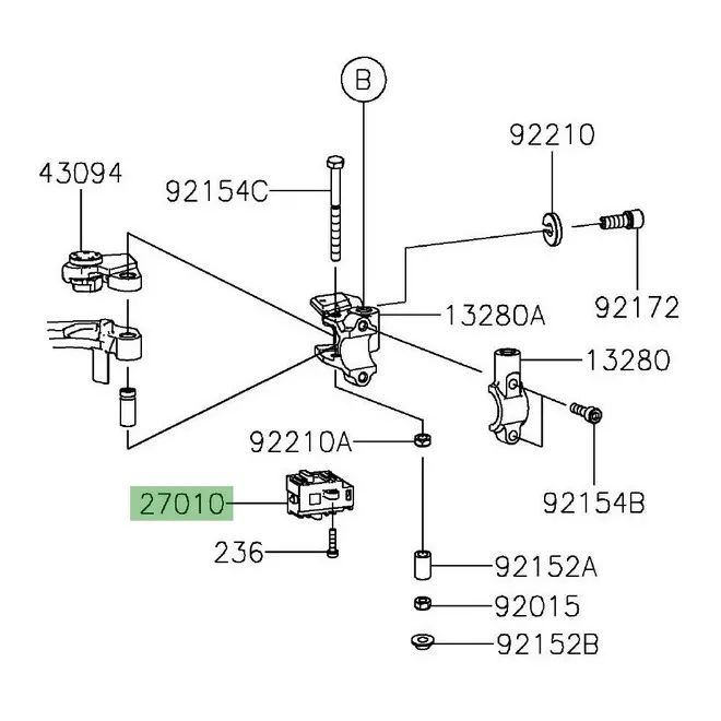 Contacteur d'embrayage Kawasaki 270100916 | Moto Shop 35
