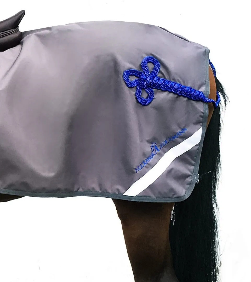 Couvre-reins Gris & Bleu Roi, imperméable avec doublure polaire