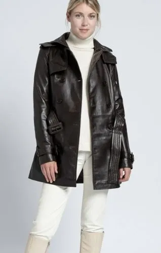 DALIANA TRENCH CUIR AGNEAU WAXY GIORGIO PARIS