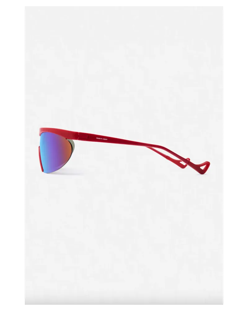 District Vision Lunettes de soleil Koharu éclipse rouge métallisé, D+ miroir bleu
