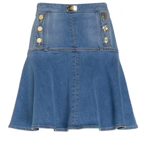 Elisabetta Franchi Minijupe en denim bleu