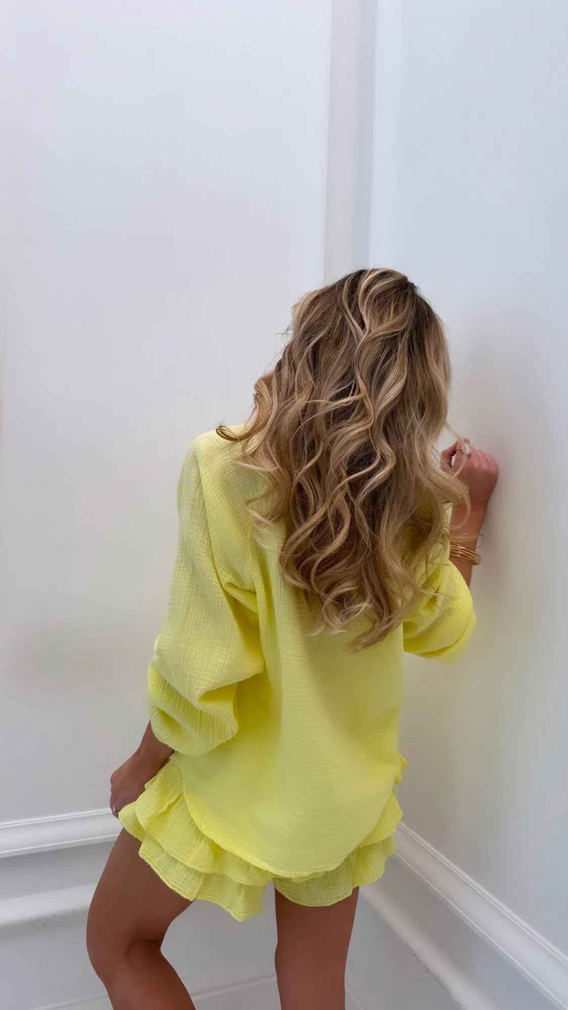 Ensemble jaune gaze de coton