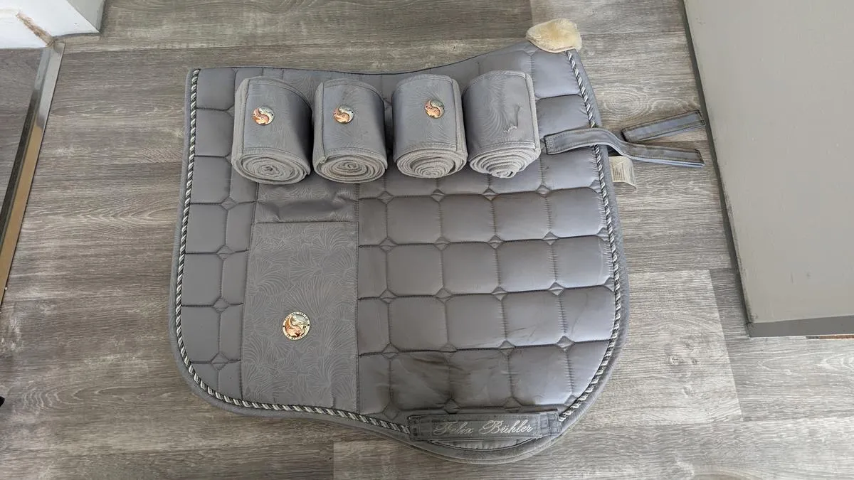 Ensemble tapis + bandes Felix Bülher Yin & Yang Gris - Dressage - Full