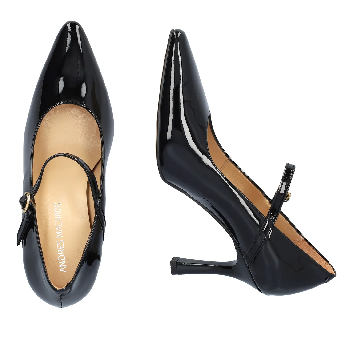 Escarpins en cuir verni noir