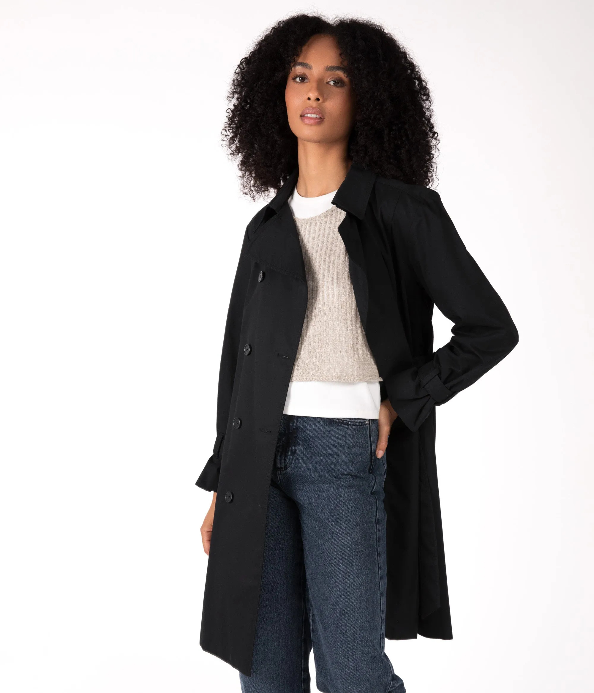 EZRA Trench croisé végétalien pour femmes