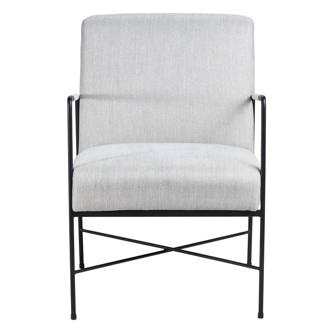 Fauteuil chevron gris pieds métal | 3 Suisses