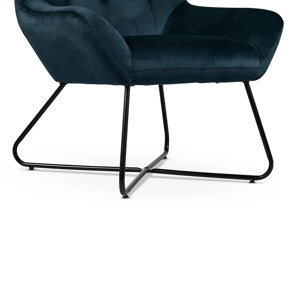 Fauteuil velours gris bleu | 3 Suisses