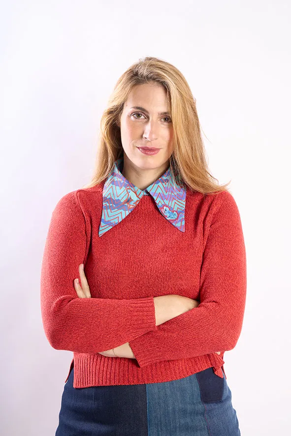 Faux cols pointus à motifs