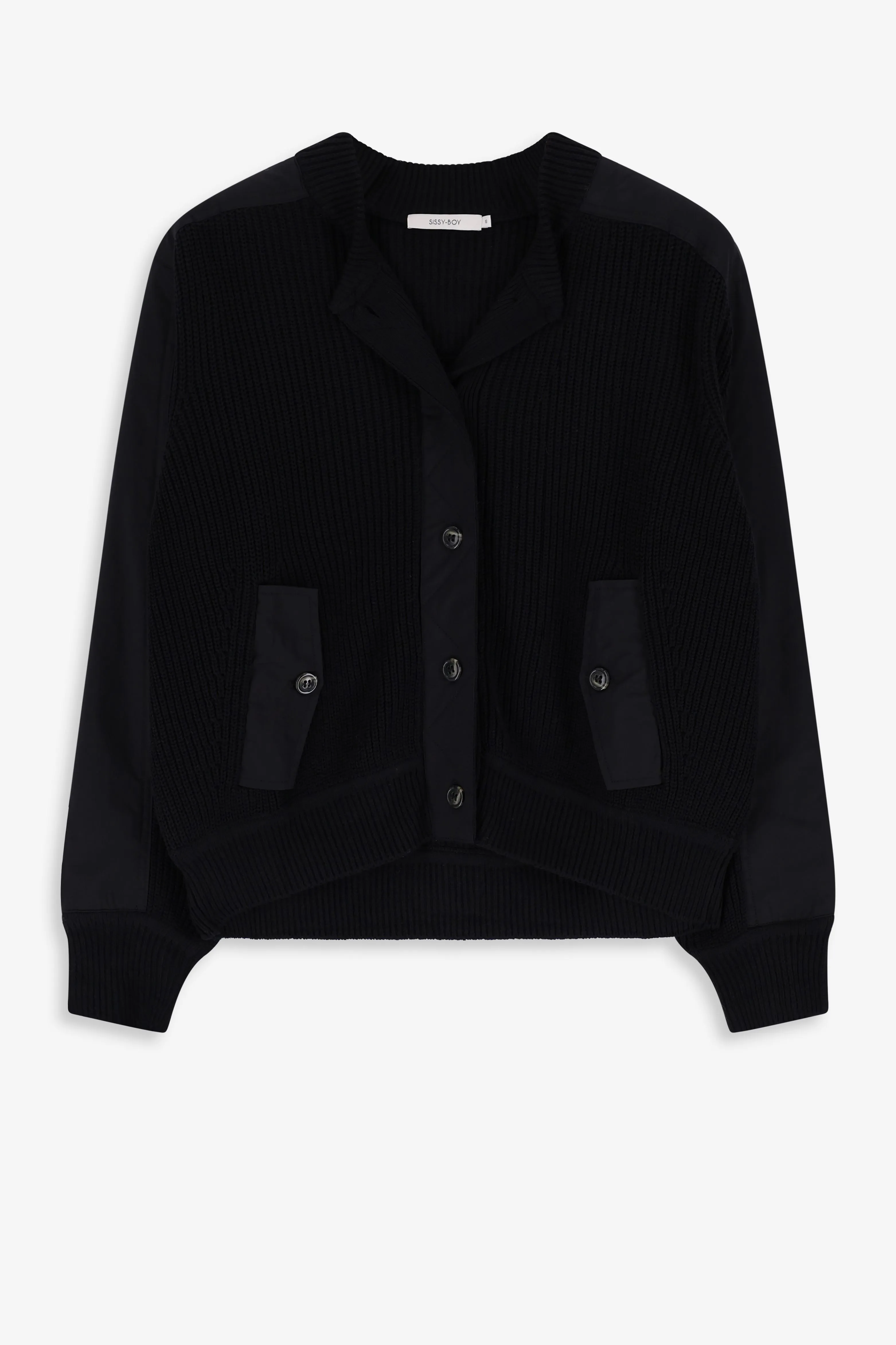 Gilet bombardier en maille - noir