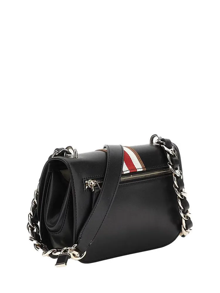 Guess Nelka Petit Sac À Rabat Épaule Noir - Achetez À Prix Outlet!
