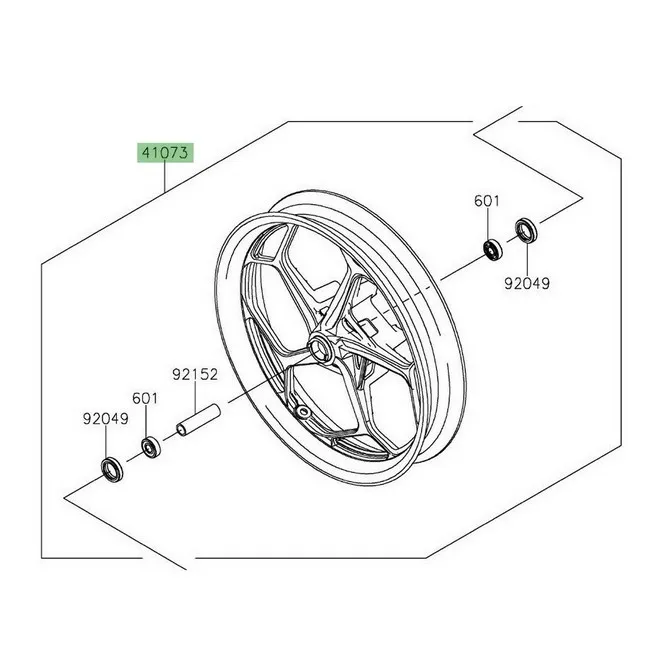 Jante avant d'origine Kawasaki Z125 (2019-2024) | Moto Shop 35