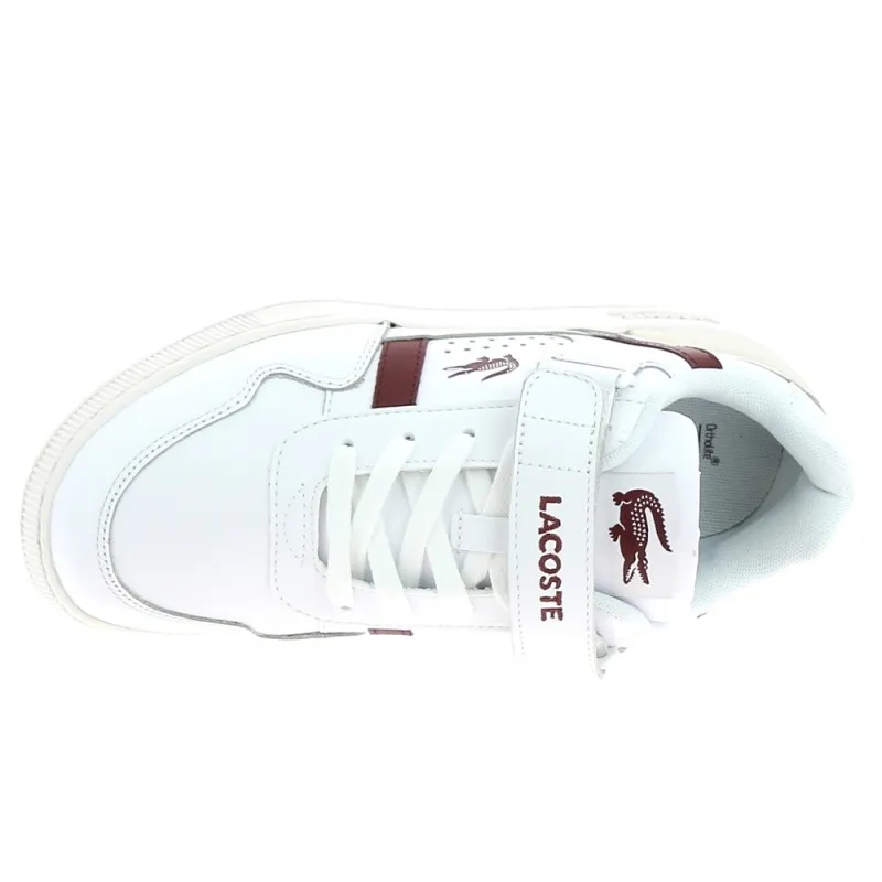 LACOSTE T Clip Blanc Bordeaux