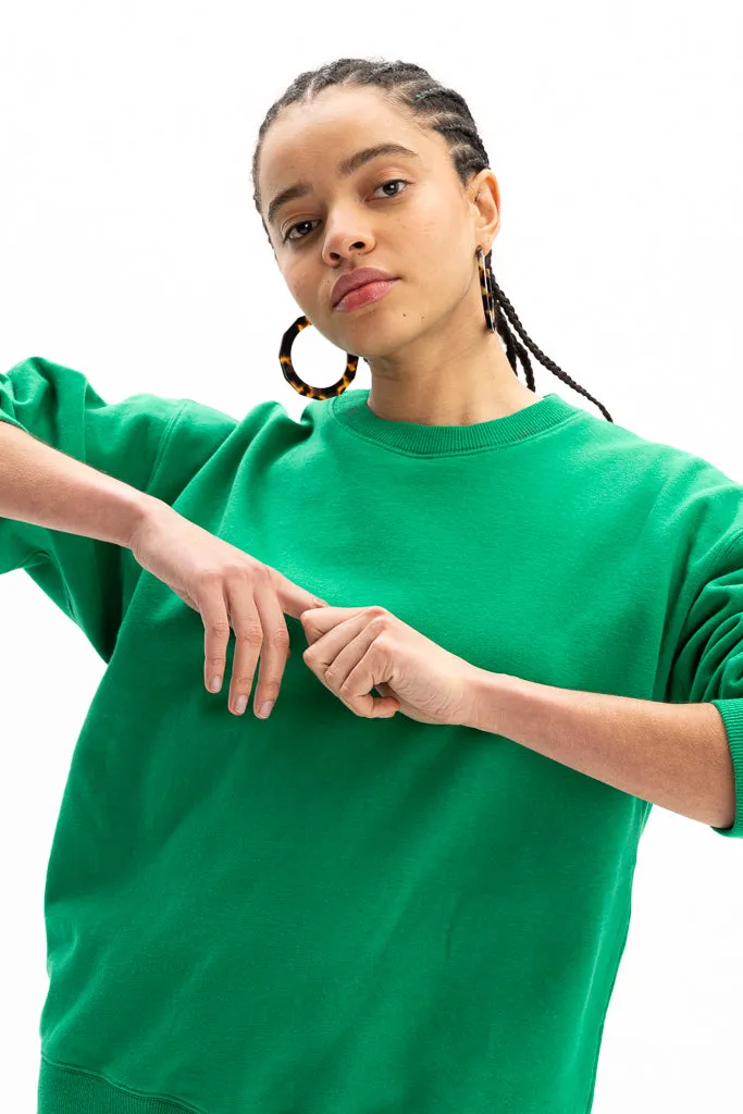 Le sweatshirt Oversize Marty molleton bio-recyclé Vert Hollywood