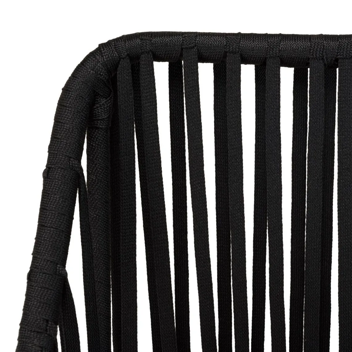 Lot de 2 fauteuils cordage noir coussin assise gris anthracite MALO | 3 Suisses