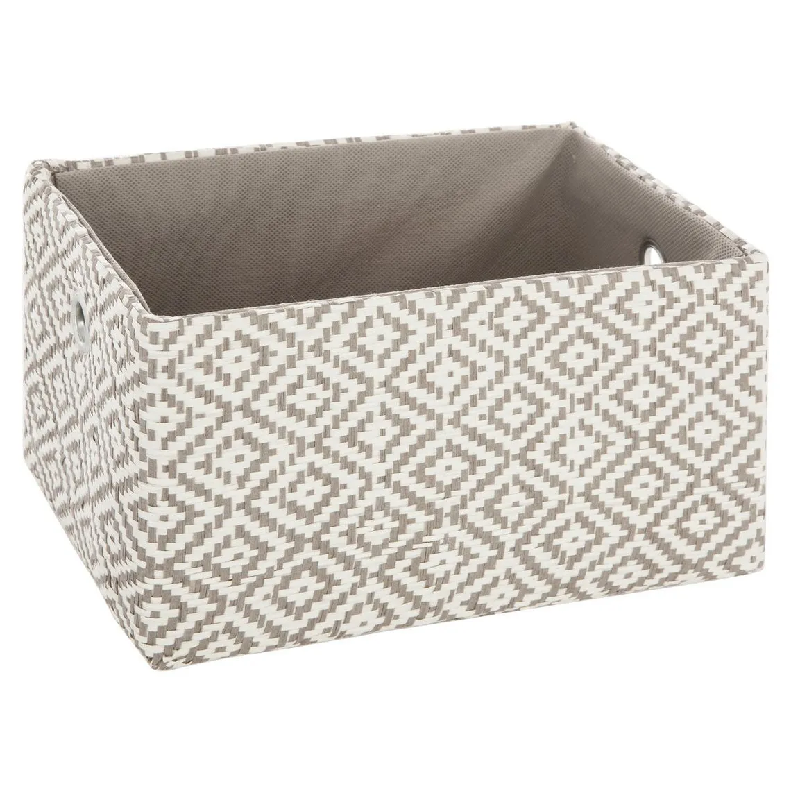Lot de 3 paniers rectangulaires à motif en métal et papier gris / noirvoir | 3 Suisses
