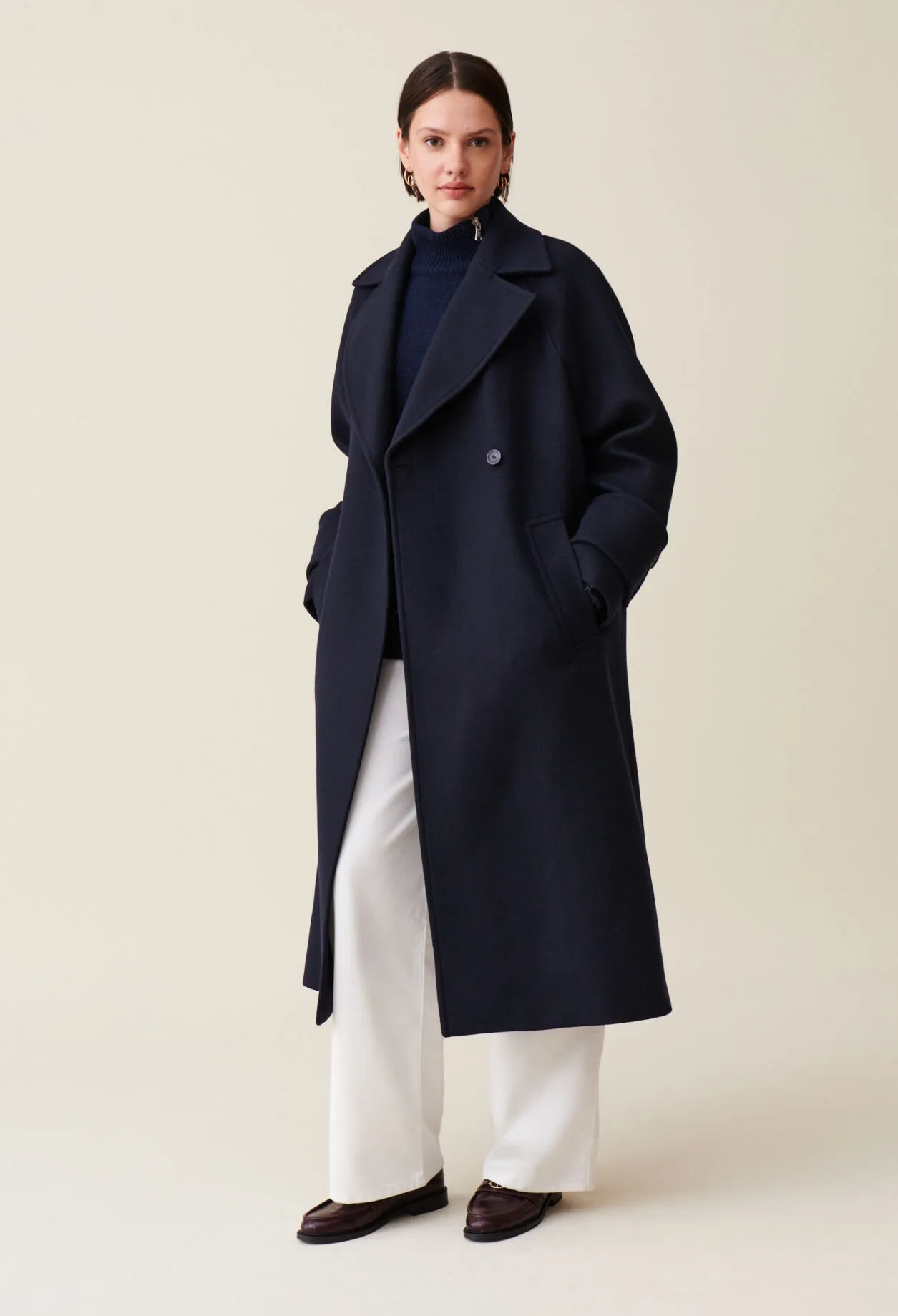 Manteau laine esprit trench-coat | Claudie FR