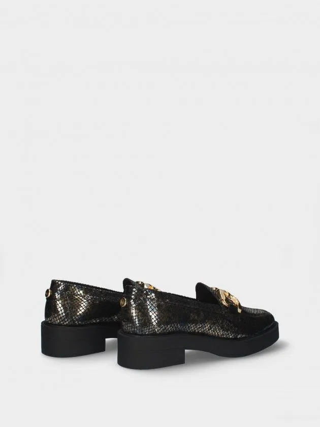 Mocassin Noir avec Plateforme Raquel 31