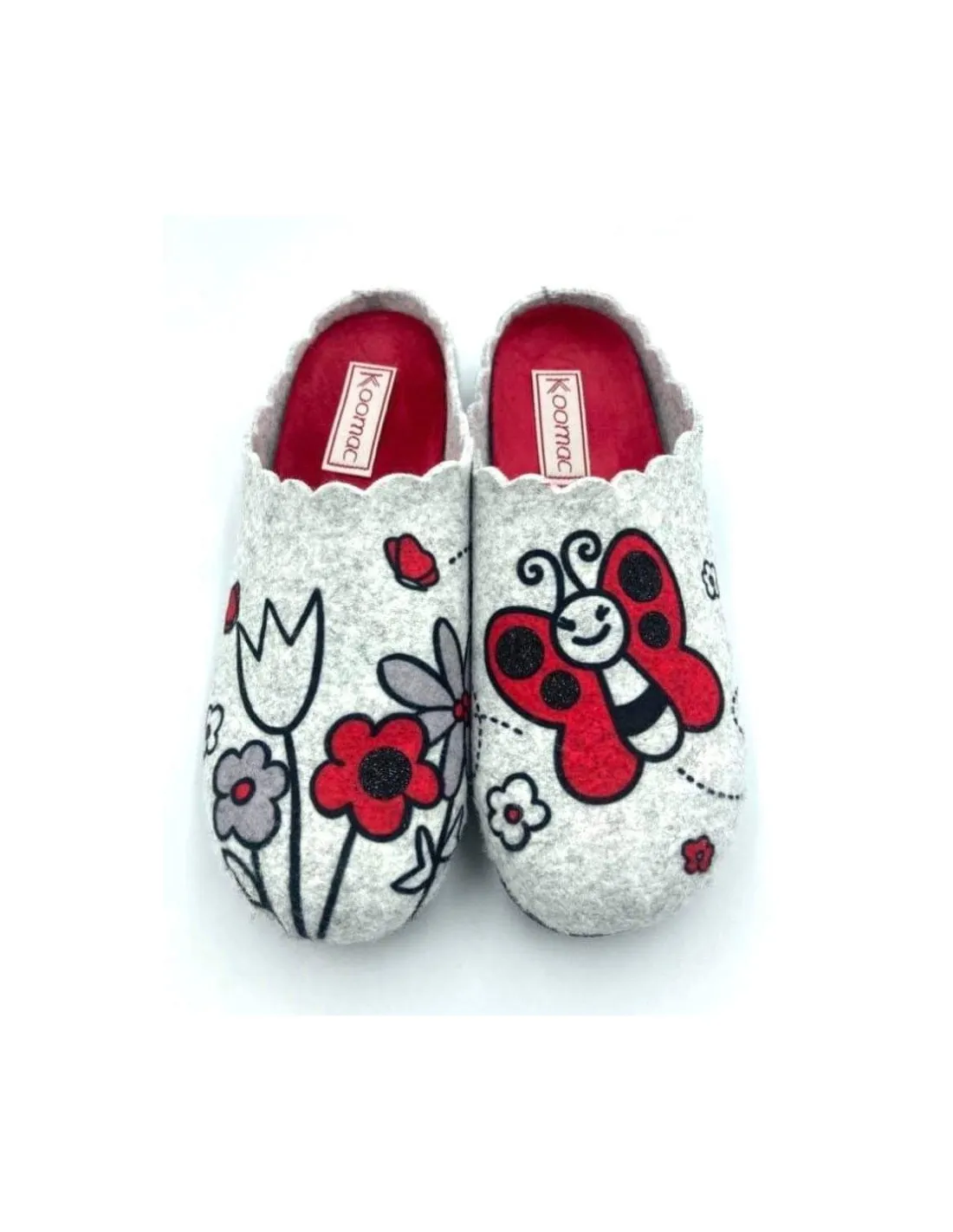 Mules Papillon Koomac Ricola Rouge