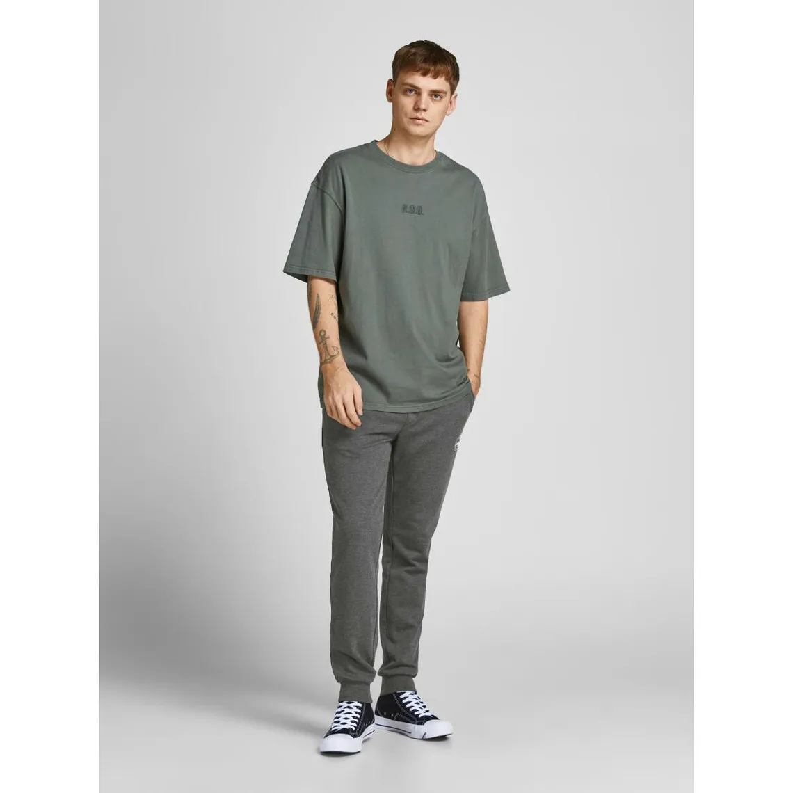 Pantalon de survêtement Regular Fit Gris Foncé en coton | 3 Suisses
